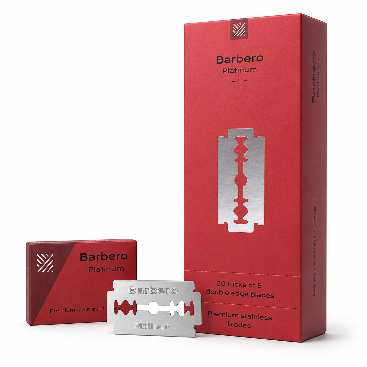 BARBERO PLATINUM PREMIUM STAINLESS ÇİFT KENAR TIRAŞ JİLETİ 100LÜ