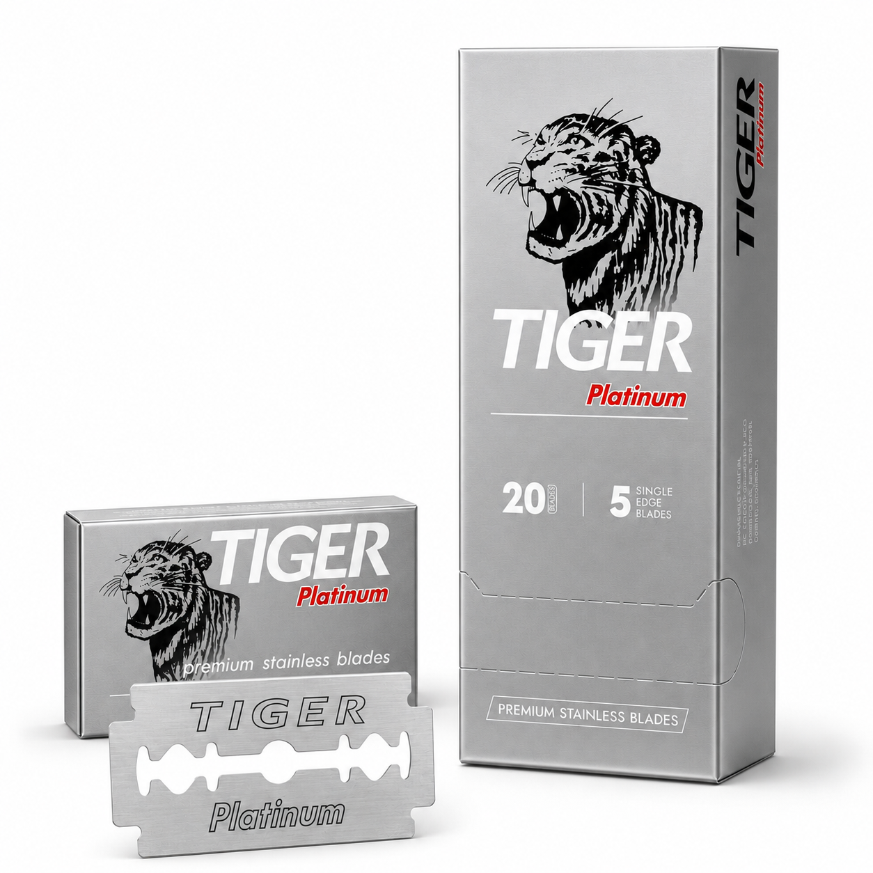 TIGER PLATINUM PREMIUM STAINLESS ÇİFT KENAR TIRAŞ JİLETİ 100'lu